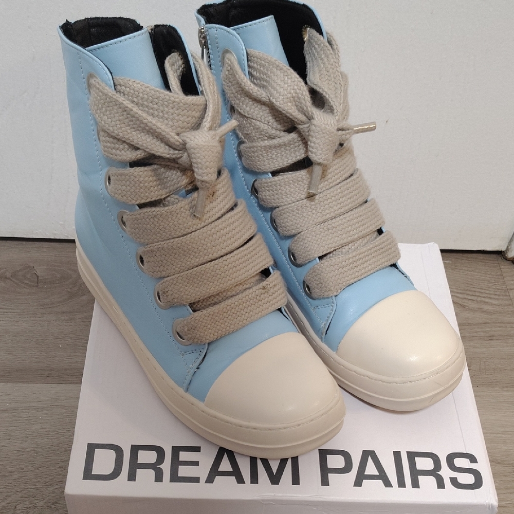 Trendy Sky Blue High-Tops Sneakers